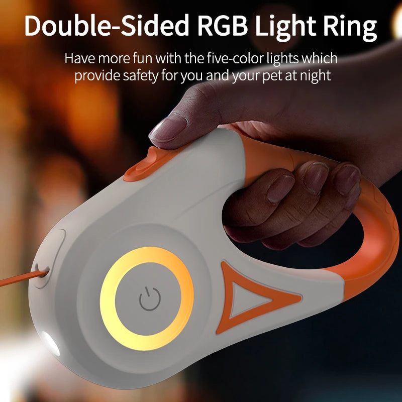 Automatic Retractable Luminous Dog Walking Rope With Lights!
