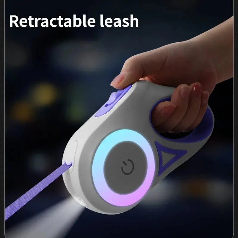 Automatic Retractable Luminous Dog Walking Rope With Lights!